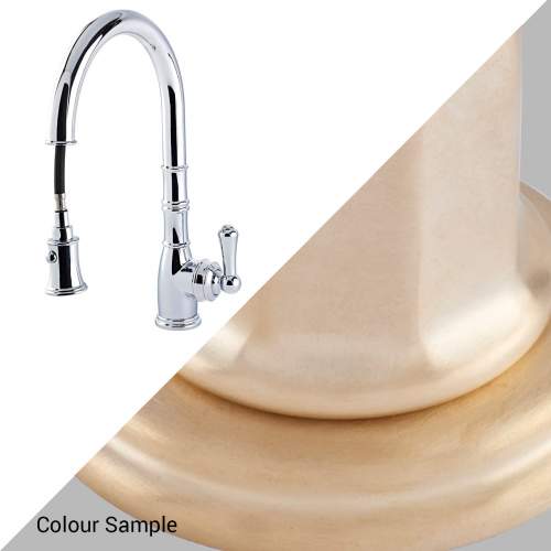 Perrin and Rowe AQUITAINE 4744 Single Lever Mixer Kitchen Tap with Pull-Down Rinse