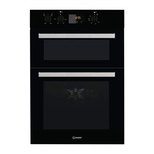 Indesit Aria IDD 6340 BL Black Electric Double Built-in Fan Oven