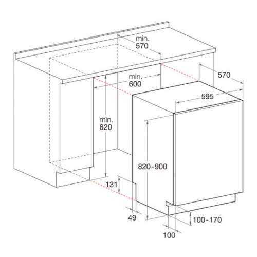 Indesit DIF 16B1 60cm Fast Eco Cycle Integrated Dishwasher