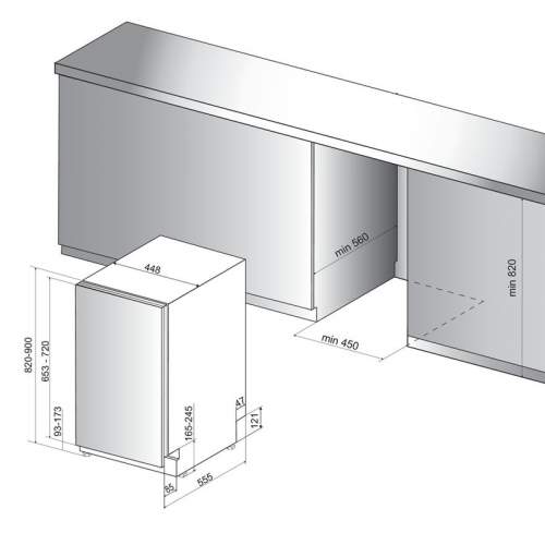 Indesit DSIE2B10UK 45cm Slim Integrated Dishwasher