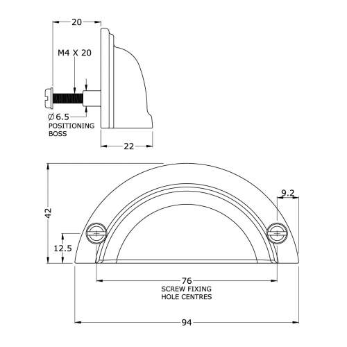 Perrin & Rowe 6055 Traditional Shell Drawer Pull Handle