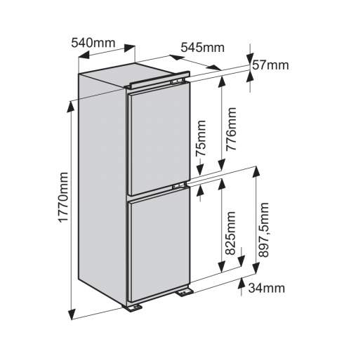 Indesit EIB15050A1D 50/50 Integrated Fridge Freezer