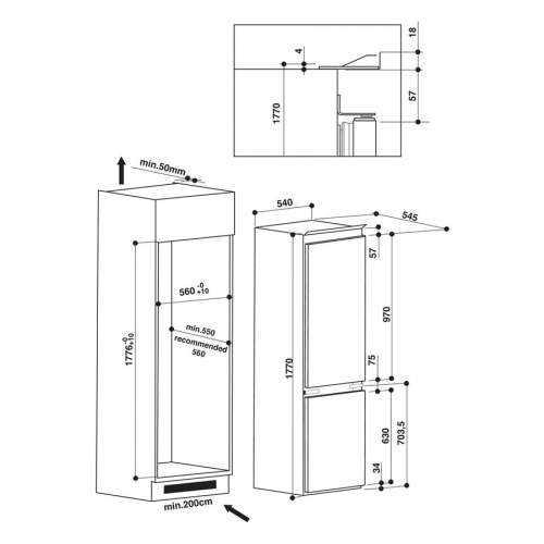 Indesit IB7030A1DUK 70/30 Integrated Fridge Freezer