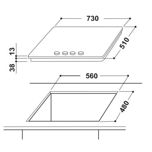 Indesit THP751WIXI 75cm Stainless Steel 5 Burner Gas Hob