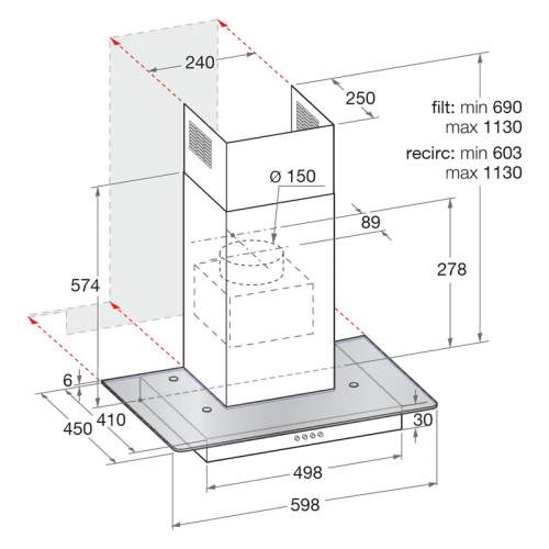 Indesit Aria IHF6.5LMX 60cm Flat Glass Cooker Hood