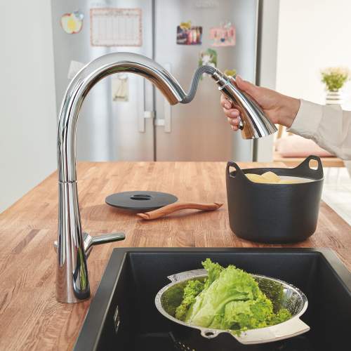 Grohe Zedra Single Lever Tap with Pull-Out Spray