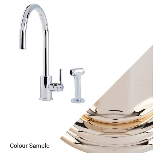 Perrin and Rowe Juliet 4012 Sink Mixer with C-Spout and Rinse
