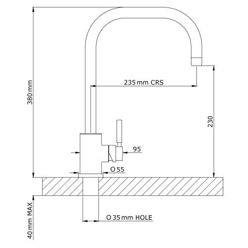 Perrin and Rowe Juliet 4914 Sink Mixer with U-Spout