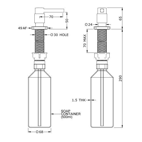 Perrin and Rowe 6295 Rubiq Deck Mounted Soap Dispenser