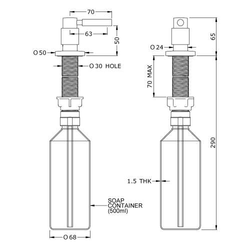 Perrin and Rowe 6395 Orbiq Deck Mounted Soap Dispenser