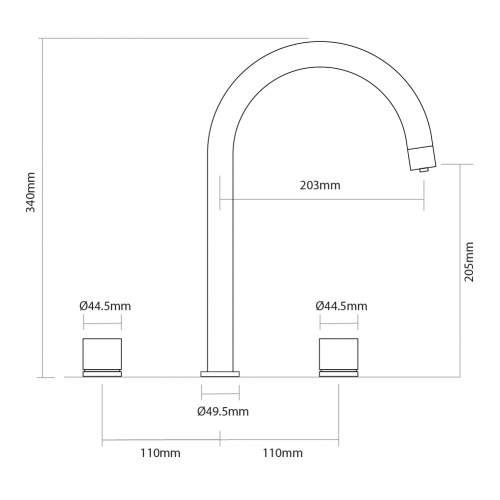 Caple Joya 3 in 1 3 Part Steaming Hot Water Tap