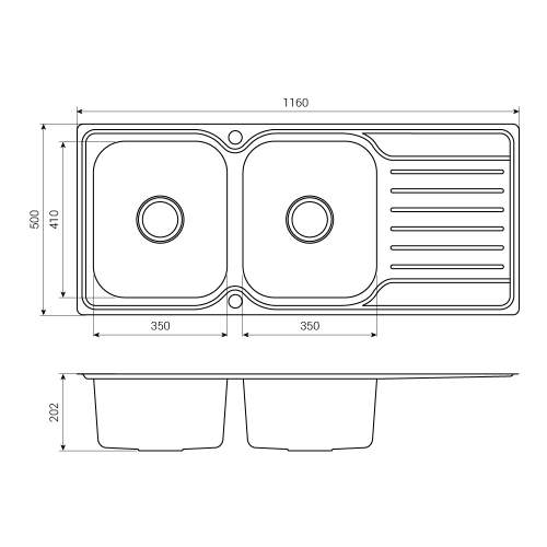 Bluci RUBUS 200 Stainless Steel Double Bowl Kitchen Sink