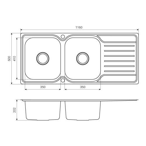 Bluci RUBUS 200 Stainless Steel Double Bowl Kitchen Sink