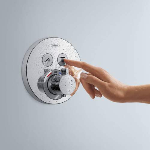 Hansgrohe Round Select Shower Valve with Raindance 240 Overhead Select Rail Kit