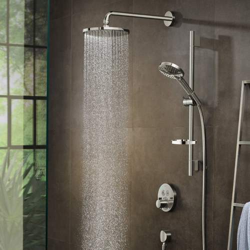 Hansgrohe Round Select Shower Valve with Raindance 240 Overhead Select Rail Kit