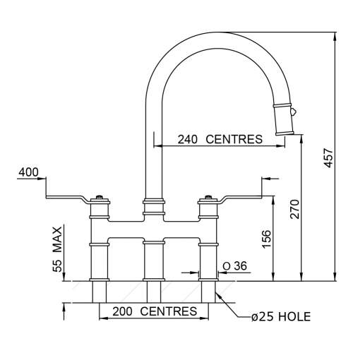 Perrin and Rowe Armstrong 4549HT Bridge Tap with Pull Down Rinse