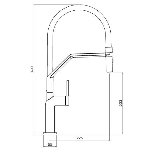 Abode Tubist Professional Pull Around Spray Tap