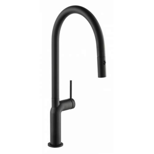 Abode Tubist AT1231 Single Lever Pull Out Kitchen Tap in Matt Black