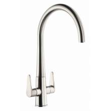 Abode Coniq R AT2124 Dual Lever Monobloc Kitchen Tap in Brushed Nickel