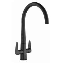 Abode Coniq R AT2125 Dual Lever Monobloc Kitchen Tap in Matt Black