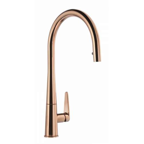 Abode Coniq R AT2122 Single Lever Pull Out Kitchen Tap in Polished Copper