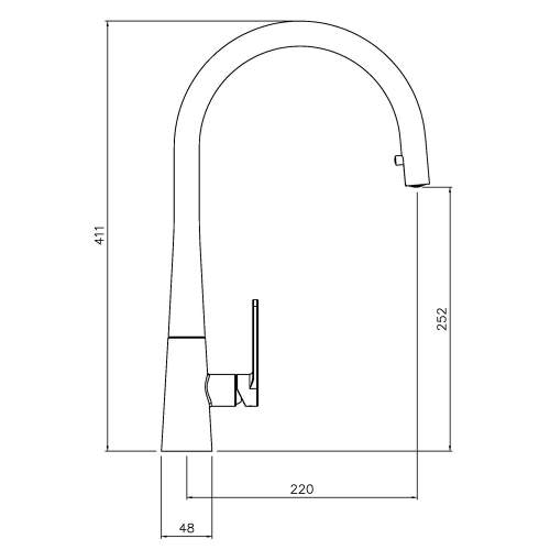 Abode Coniq R Single Lever Pull Out Kitchen Tap