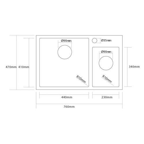 Caple MODE 175 1.5 Bowl Gold and Silver Kitchen Sink