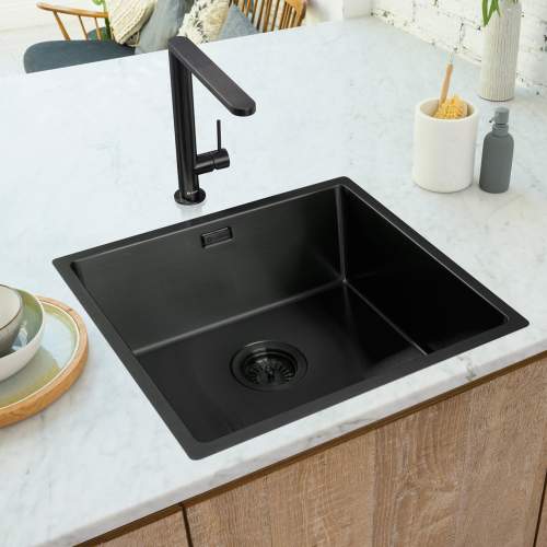 Caple Mode 45 Versatile Single Bowl Sink in Black Steel