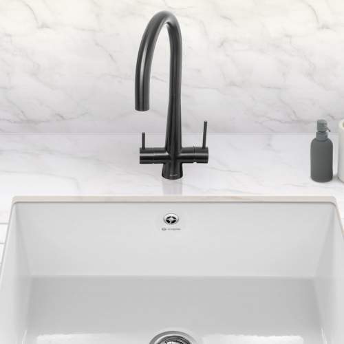 Caple Harlo Puriti Black Steel Water Filter Kitchen Tap