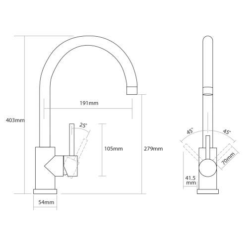 Caple ASPEN Stainless Steel and Granite Kitchen Tap