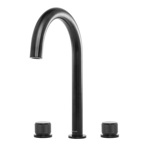 Caple Joya 3 Part Kitchen Tap in Black Steel