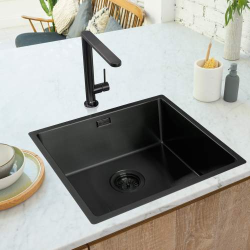 Caple KARNS Single Lever Kitchen Tap in Black Steel