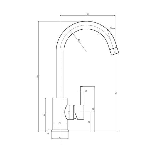 Reginox MINO Single Lever Monobloc Kitchen Mixer Tap