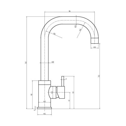 Reginox RION Single Lever Mono Kitchen Sink Mixer