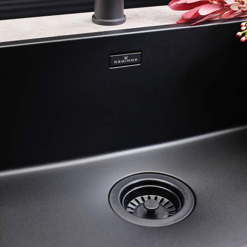 Reginox New York 40x40 Single Bowl Sink in Jet Black