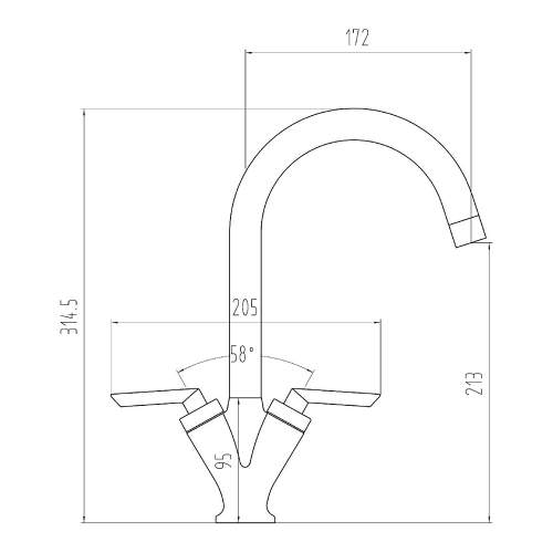 Reginox TORINO Dual Lever Monobloc Kitchen Mixer Tap