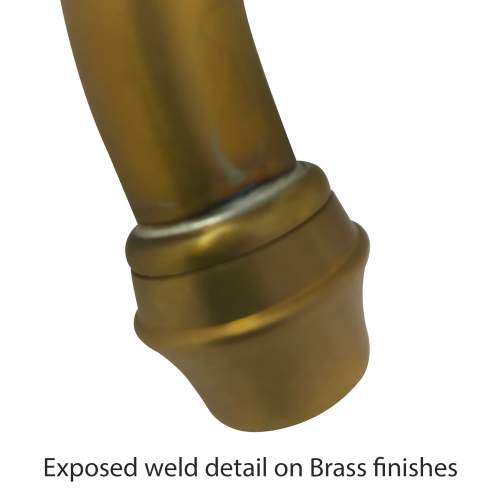 Weld detail on Perrin & Rowe brass finish taps