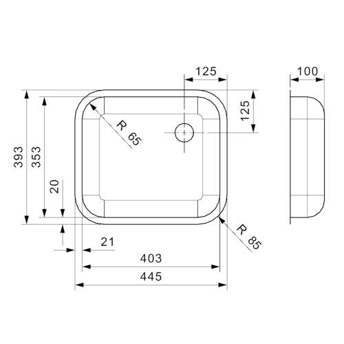 Reginox L18 4035 Shallow Single Bowl Kitchen Sink