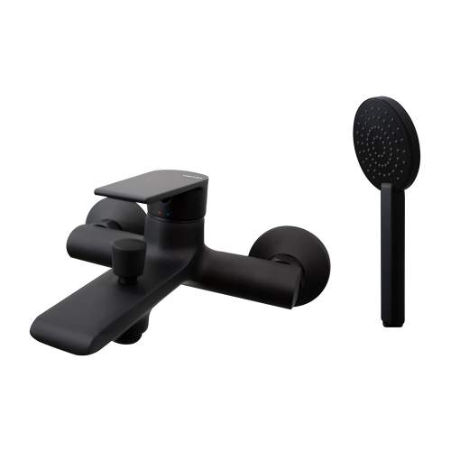 Vema Timea Matt Black Wall Mounted Bath Shower Mixer