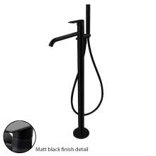Vema Timea Matt Black Floor Standing Bath Shower Mixer
