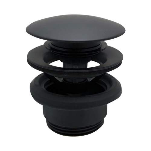 Vema Matt Black Basin Push Button Unslotted Waste