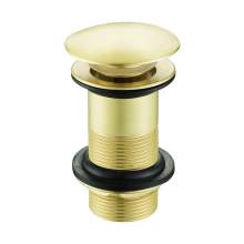 Brushed Brass Mushroom Click Clack Unslotted Basin Waste