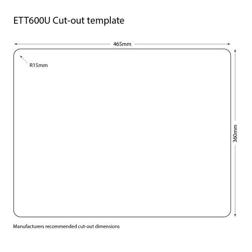 Caple Ettra 600 Ceramic Undermount Sink Cut Out Template