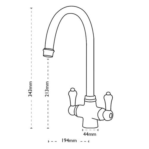 Carron Phoenix Windsor Swan Neck Kitchen Tap