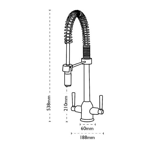 Carron Phoenix Dante Pro Pull-Out Nozzle Kitchen Tap