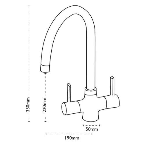 Carron Phoenix Alba Twin Lever WRAS Approved Kitchen Tap