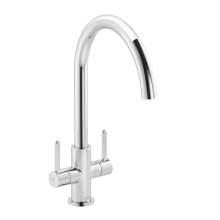 Carron Phoenix Rosolina J Spout Twin Lever Kitchen Tap