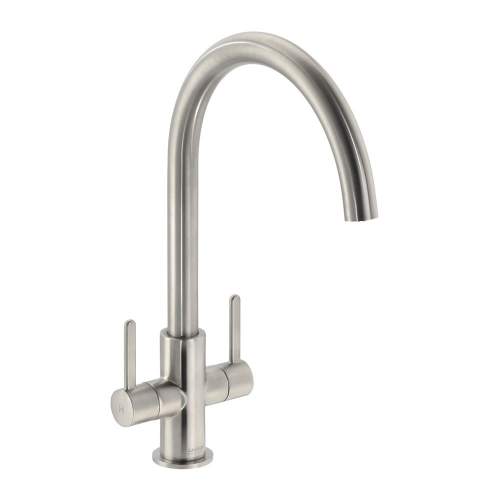 Carron Phoenix Rosolina J Spout Twin Lever Kitchen Tap