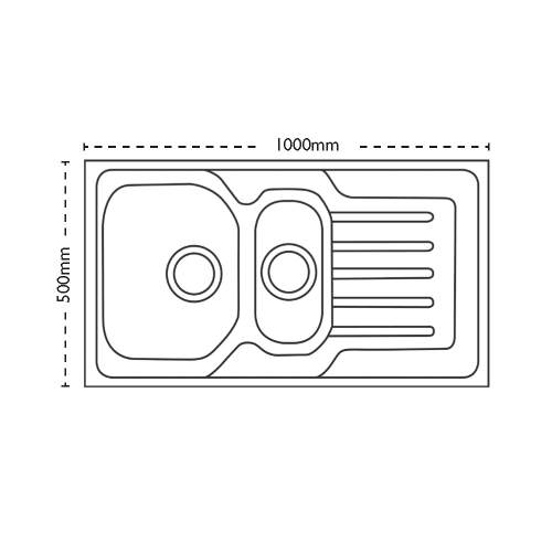 Carron Phoenix Onda 150 Inset 1.5 Bowl Kitchen Sink