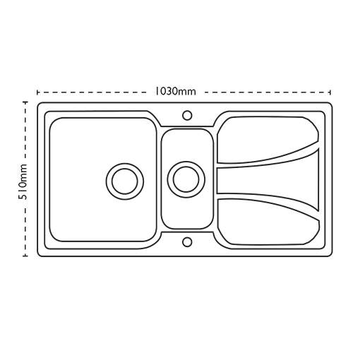 Carron Phoenix Zeta 150 Inset 1.5 Bowl Kitchen Sink